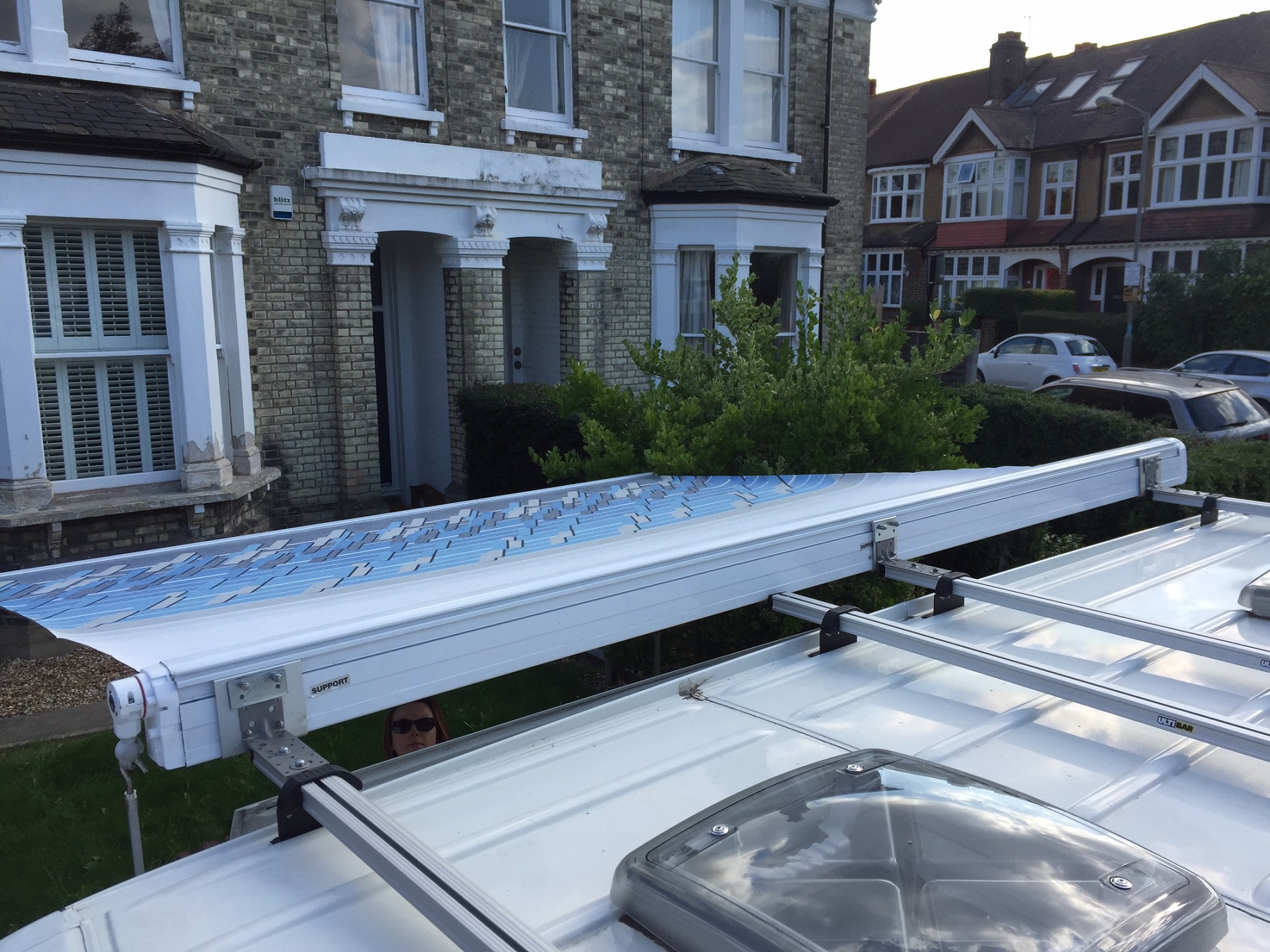 Wound out awning top