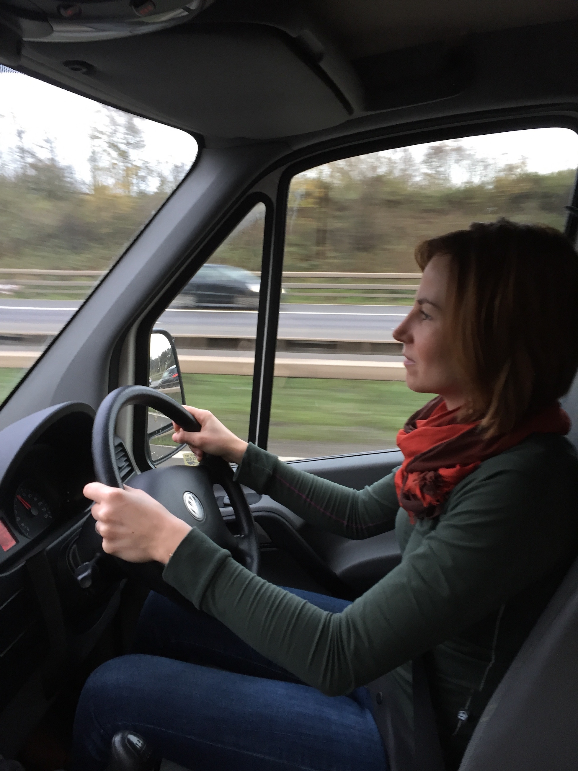 The wife driving the van